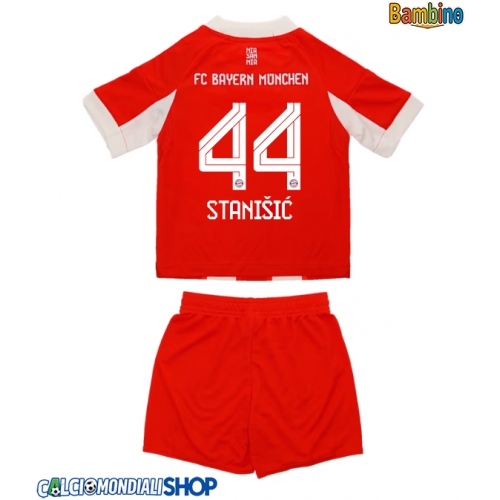 Maglie da calcio Bayern Munich Josip Stanisic #44 Prima Maglia Bambino 2025-26 Manica Corta + Pantaloni corti)